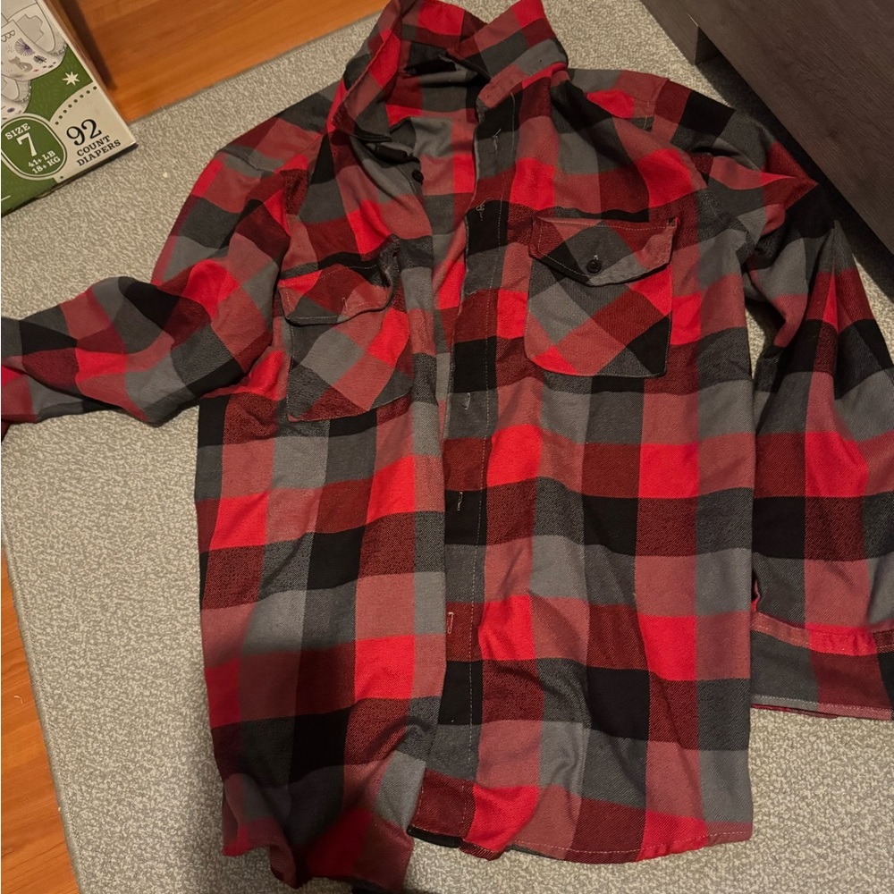 Red and Black Plaid Men's Shirt